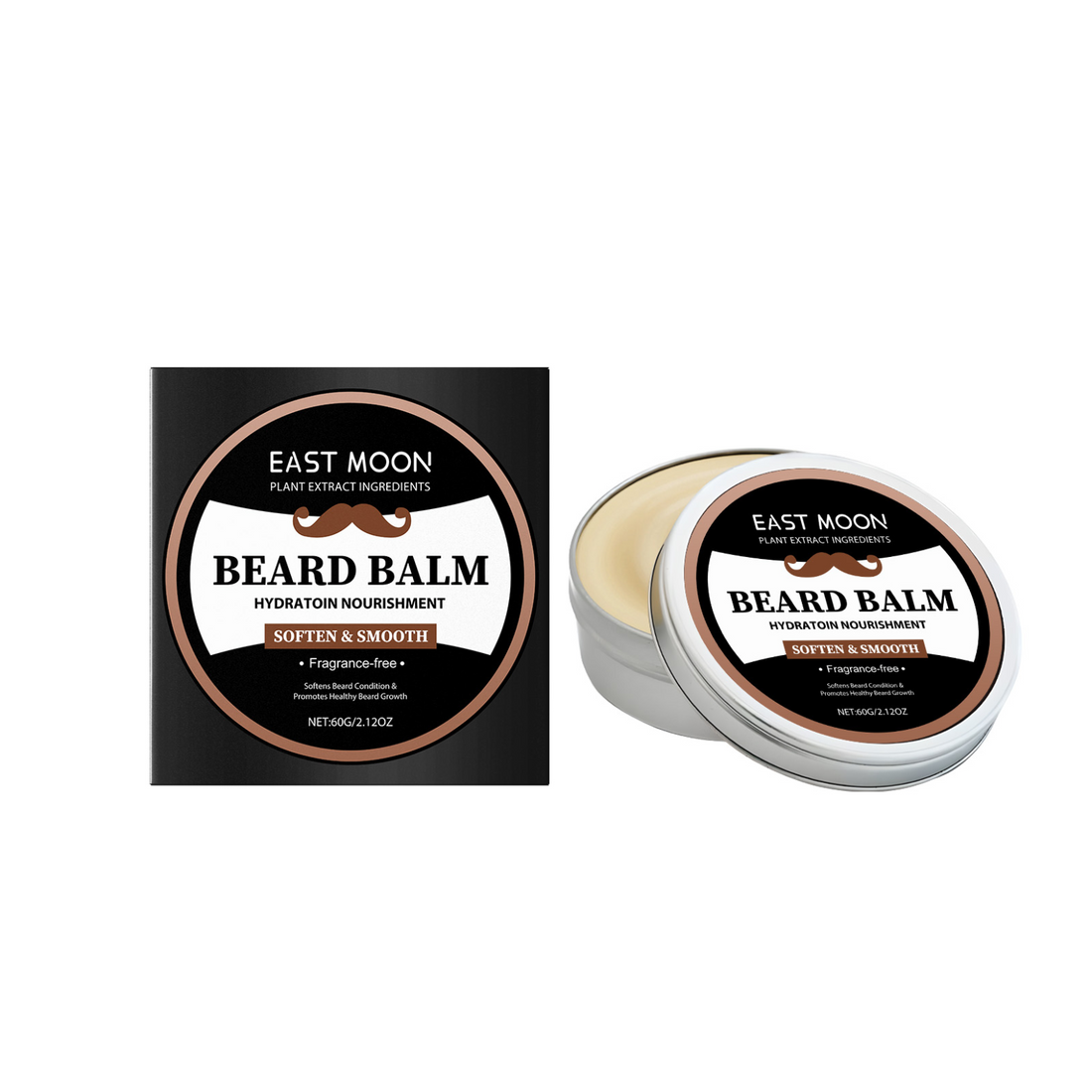 EAST MOON Beard Balm for Dry Beard — ingredient panel