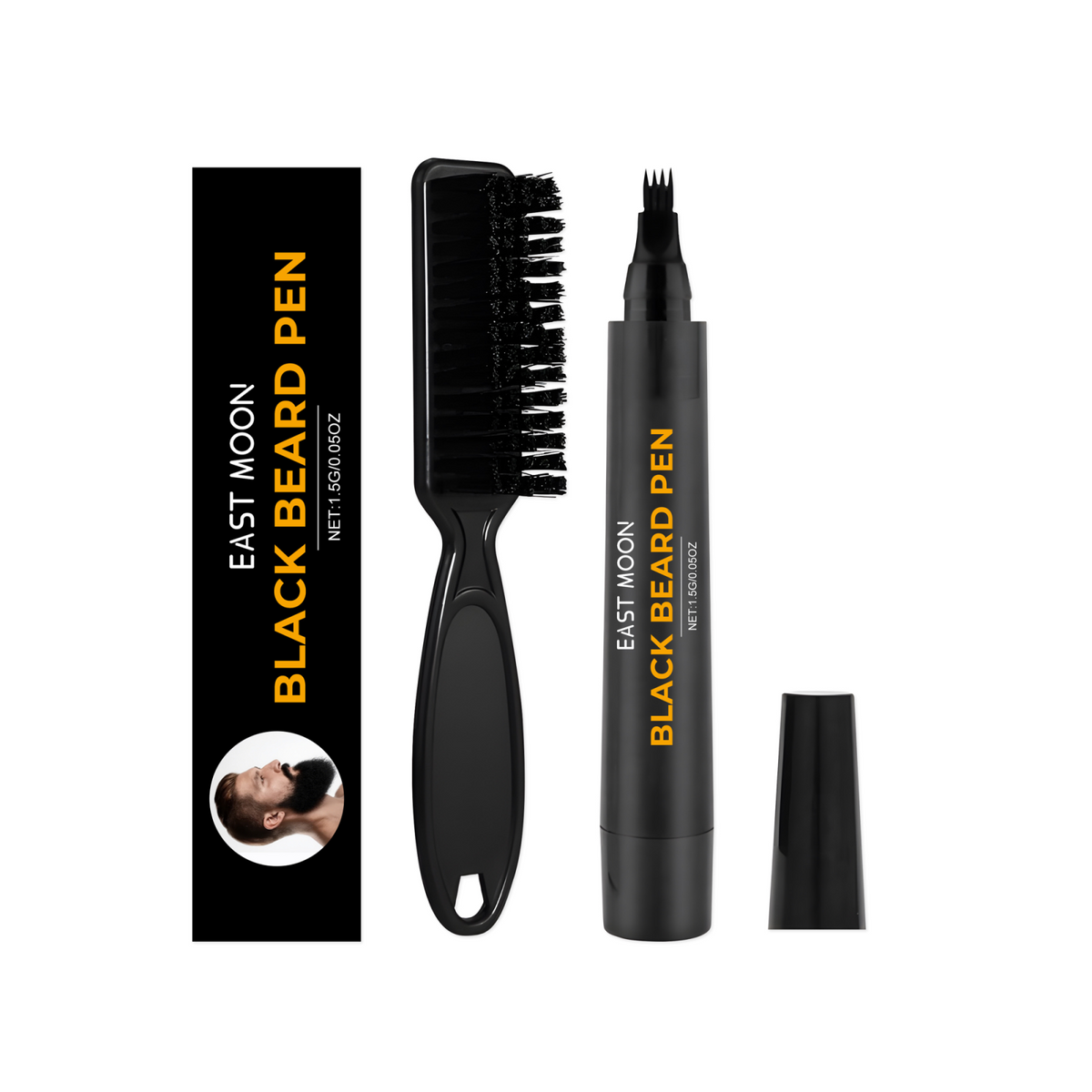 EAST MOON Black Beard Filler Pen & Brush — product and front packaging
