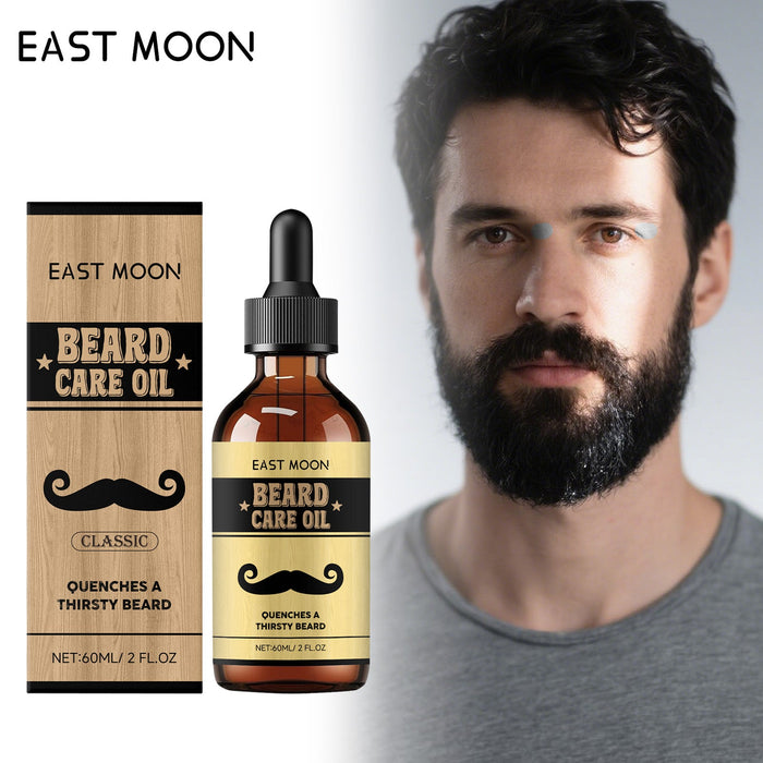 EAST MOON Beard Oil — product and pack contents