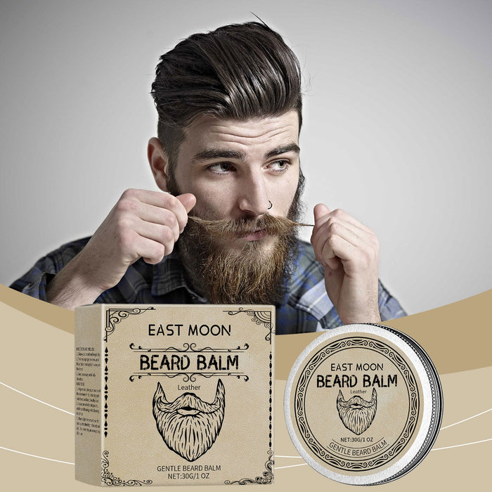 EAST MOON Beard Balm — product and pack contents