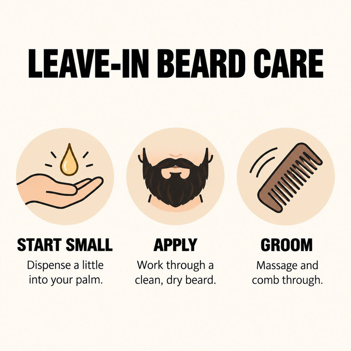 EAST MOON Jojoba Beard Oil — three-step leave-in beard oil instructions