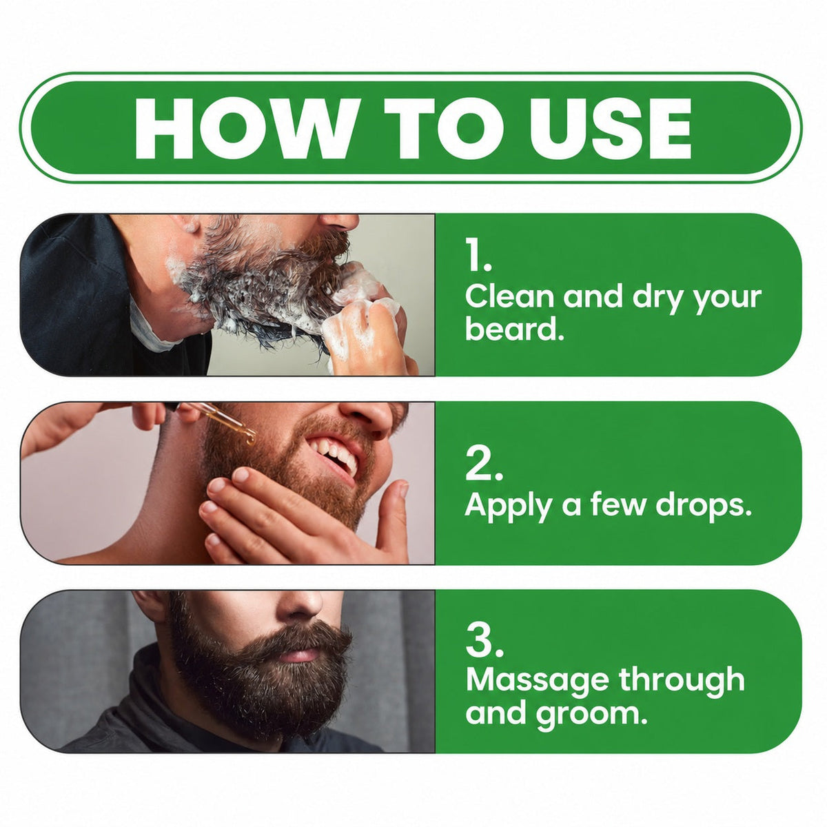 EAST MOON Beard Oil — step-by-step application guide