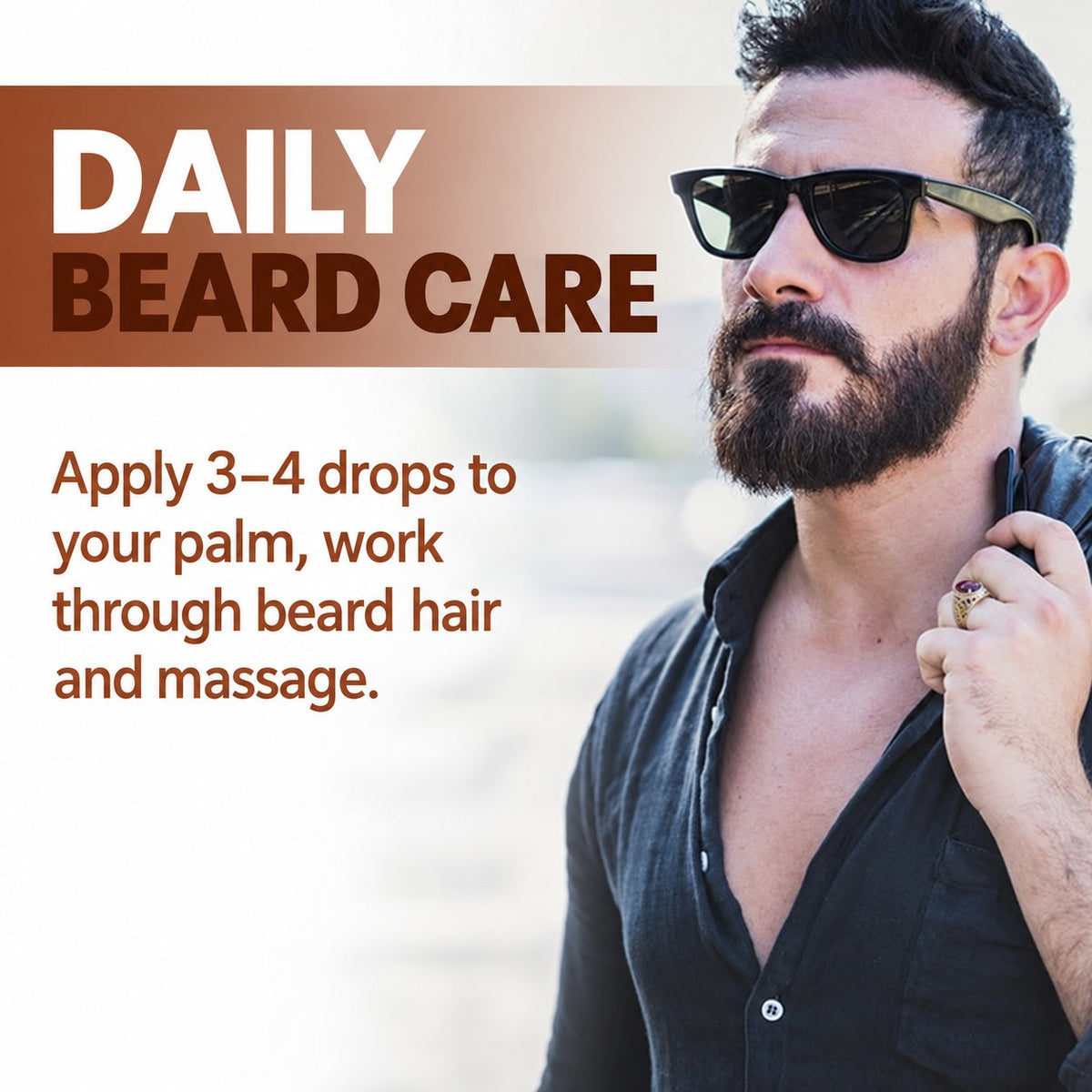 EAST MOON Ginger & Rosemary Beard Oil — leave-in oil care without growth claims