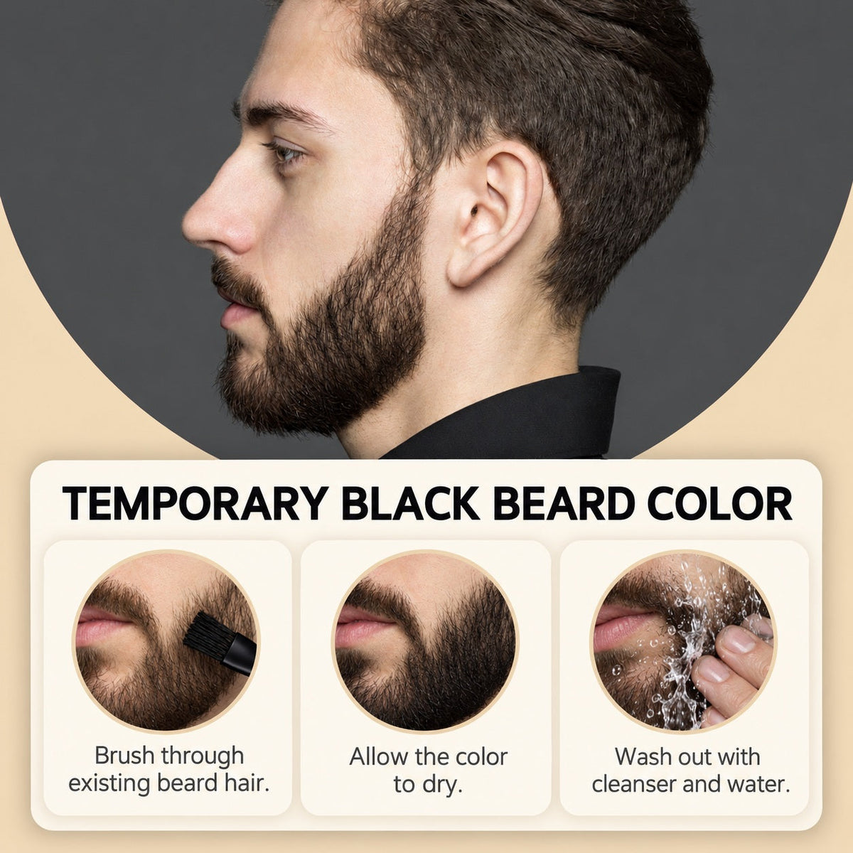 EAST MOON Temporary Beard Color — temporary brush-on beard color