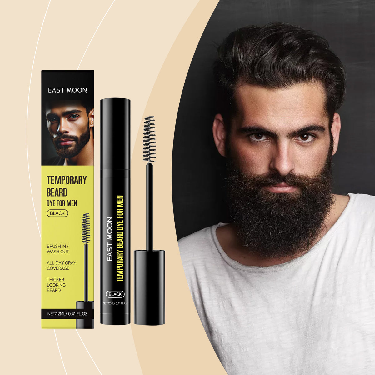 EAST MOON Temporary Beard Color — product and front packaging