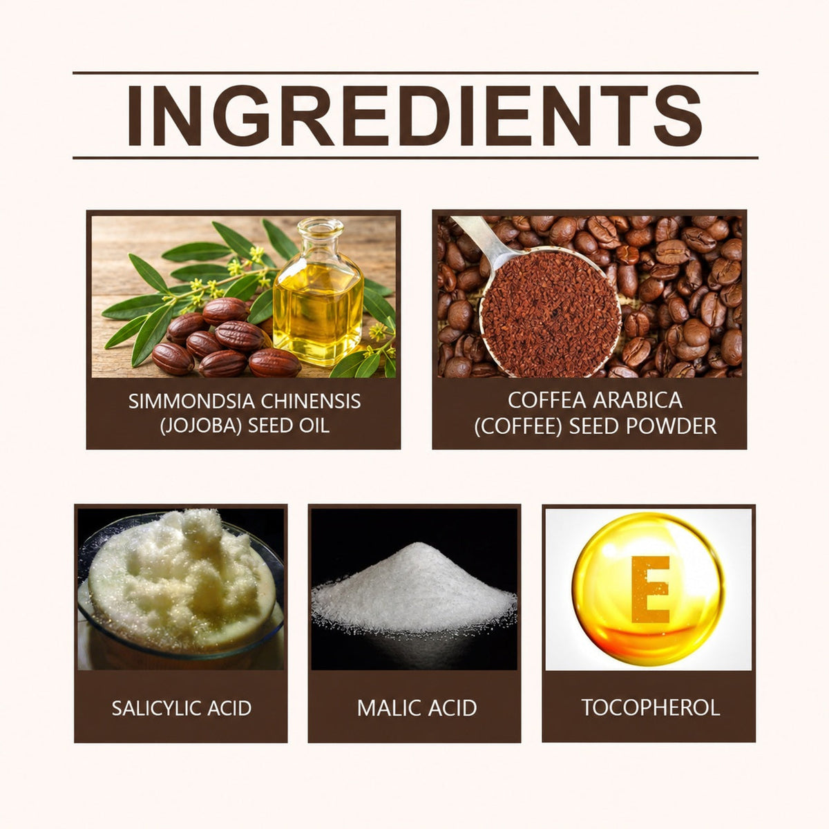 EAST MOON Coffee Face Scrub for Men — ingredient panel