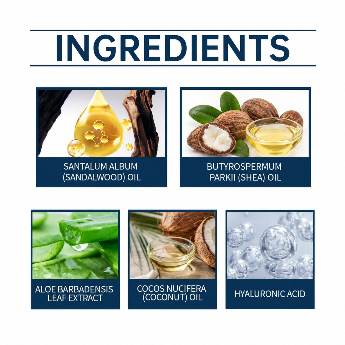 EAST MOON Sandalwood Beard Conditioner — ingredient panel