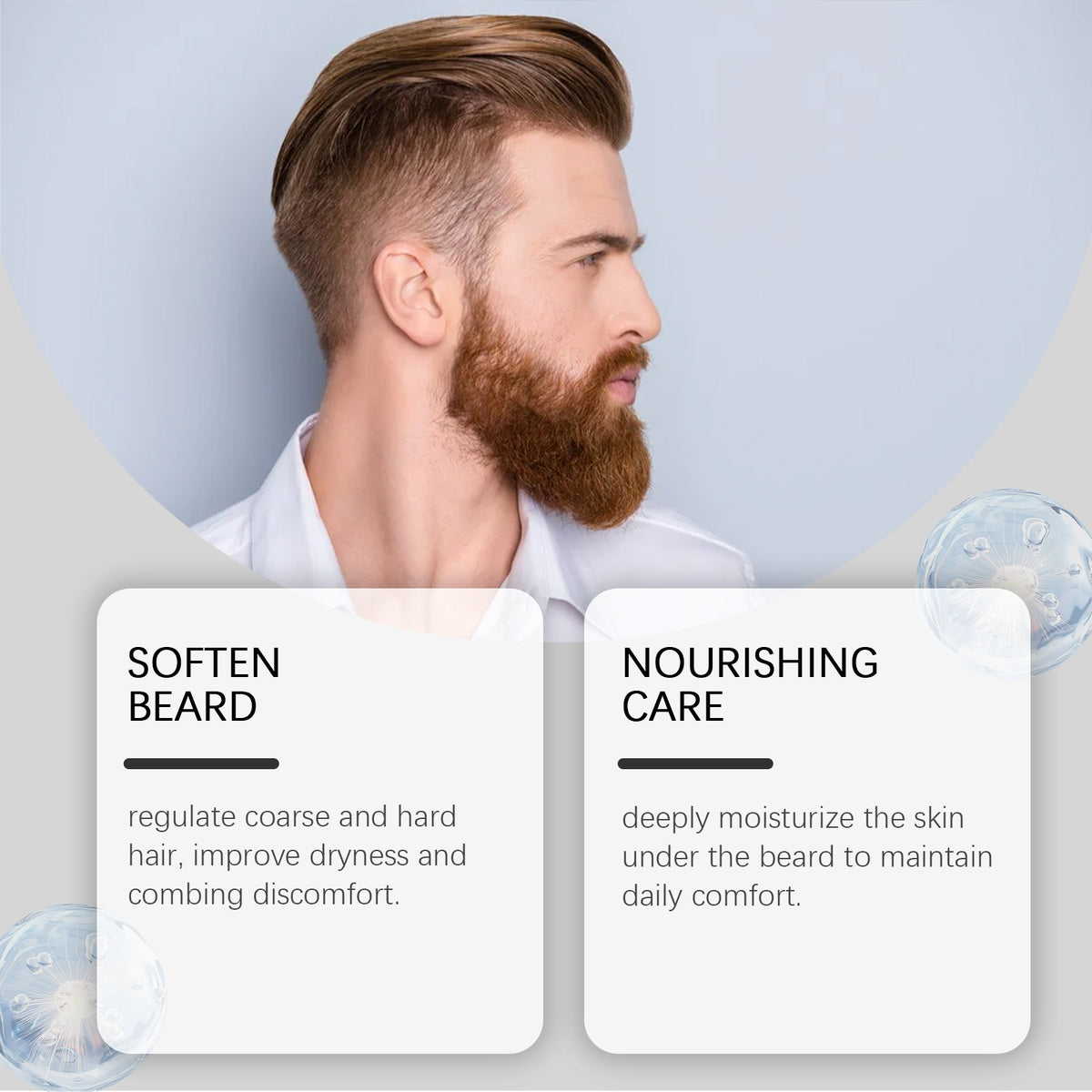 EAST MOON Backwoods Beard Balm with Shea & Jojoba — moisturizing care illustration