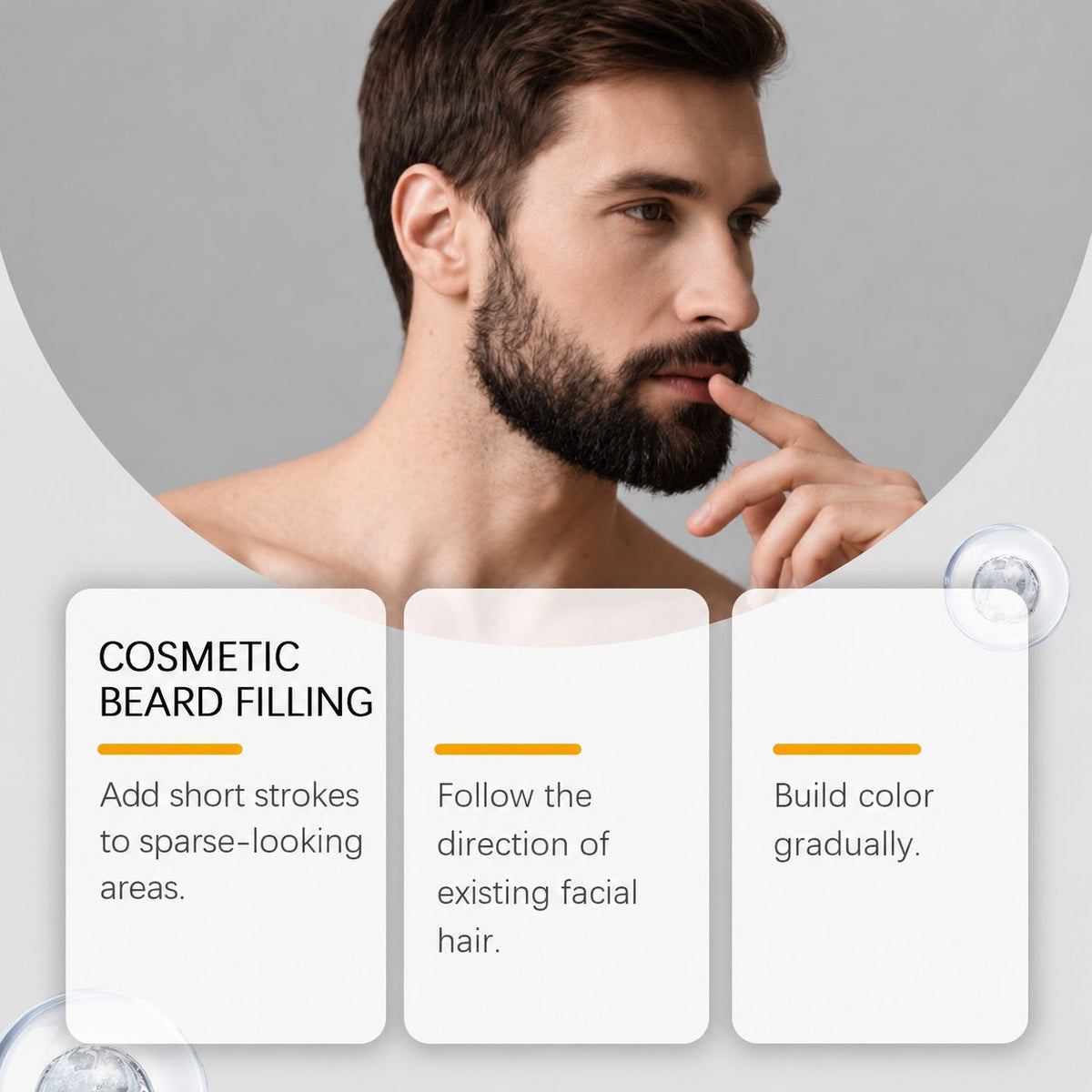 EAST MOON Black Beard Filler Pen & Brush — cosmetic beard filling and gradual application