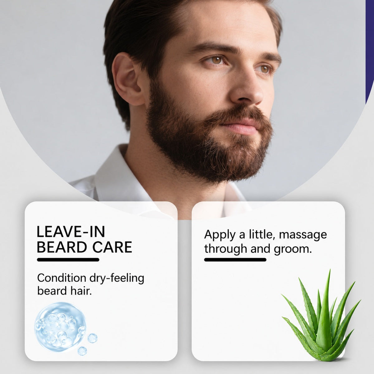 EAST MOON Beard Balm with Aloe & Vitamin E — beard softening and grooming illustration