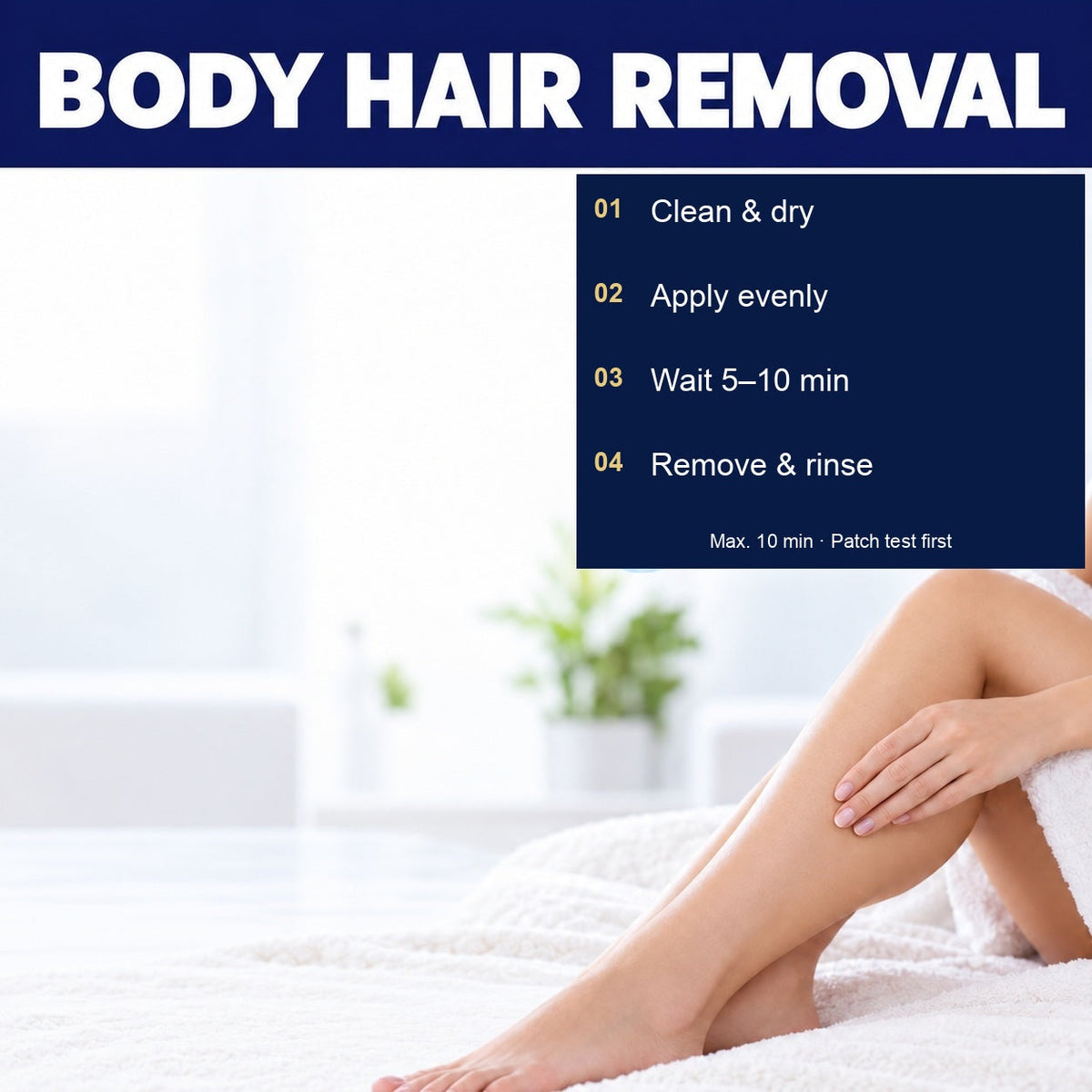 EAST MOON Hair Removal Cream 60 mL — four-step body hair removal routine