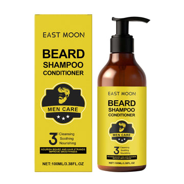 EAST MOON 2-in-1 Beard Shampoo and Conditioner — front label and pack contents
