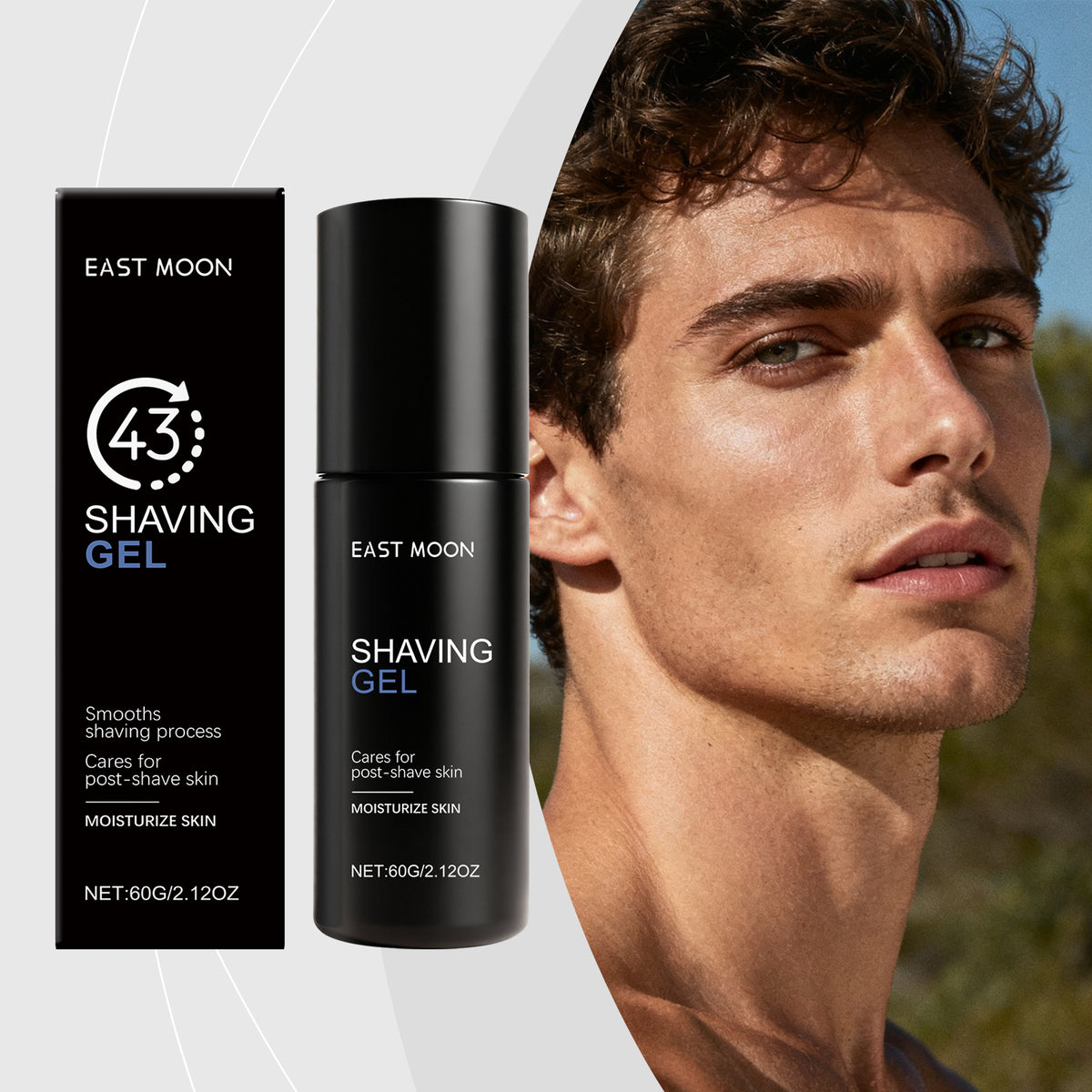 EAST MOON Shaving Gel for Men — product and packaging