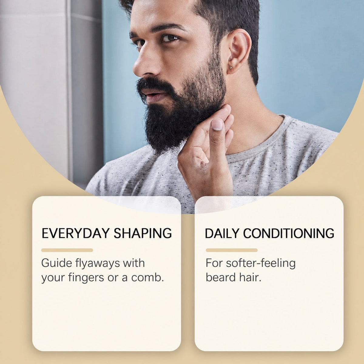 EAST MOON Beard Styling Balm with Beeswax & Shea — everyday shaping and daily conditioning