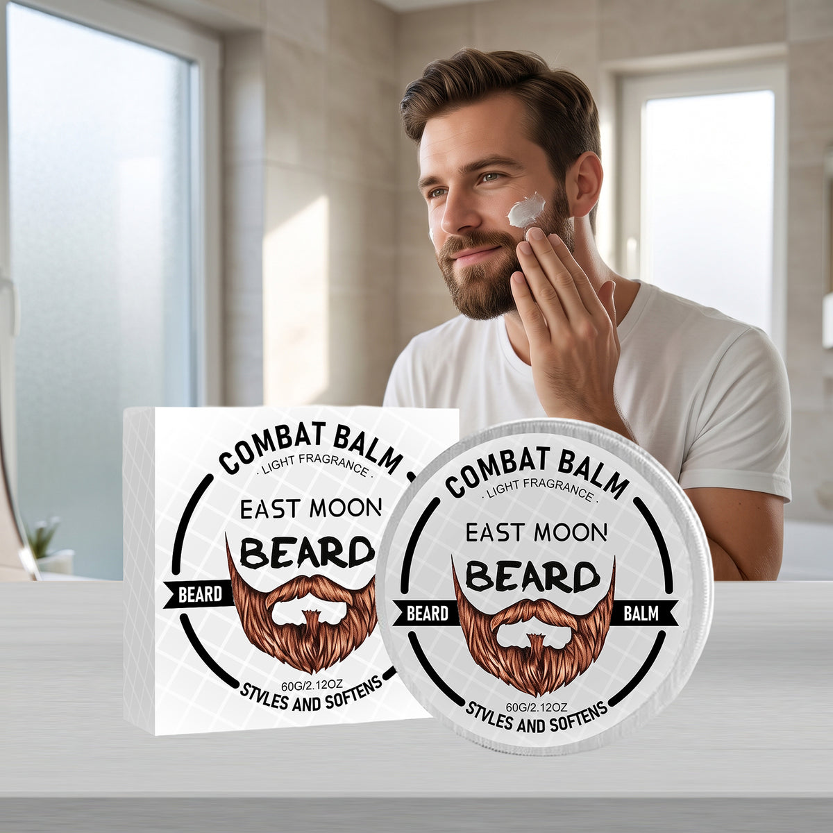 EAST MOON Moisturizing Beard Balm — beard softening and grooming illustration