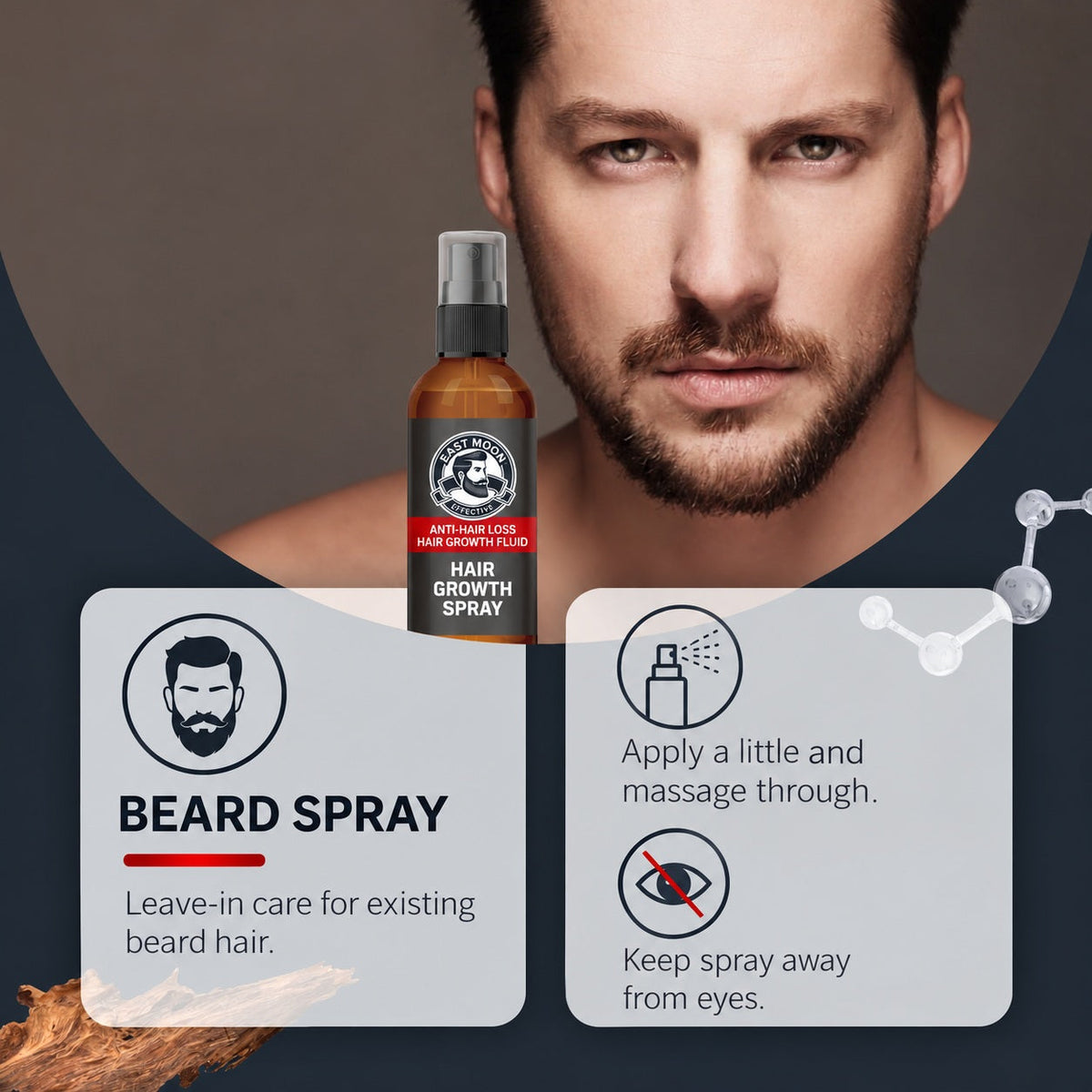 EAST MOON Beard Spray — beard spray conditioning routine