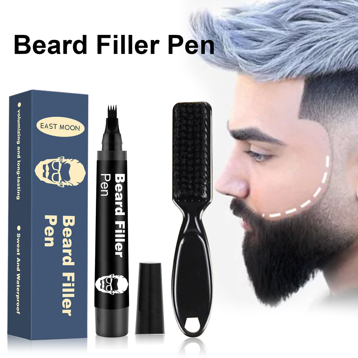 EAST MOON Black Beard Filler Pen & Brush — product packaging