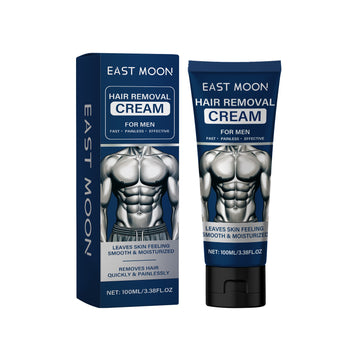 EAST MOON Hair Removal Cream for Men — product and front packaging